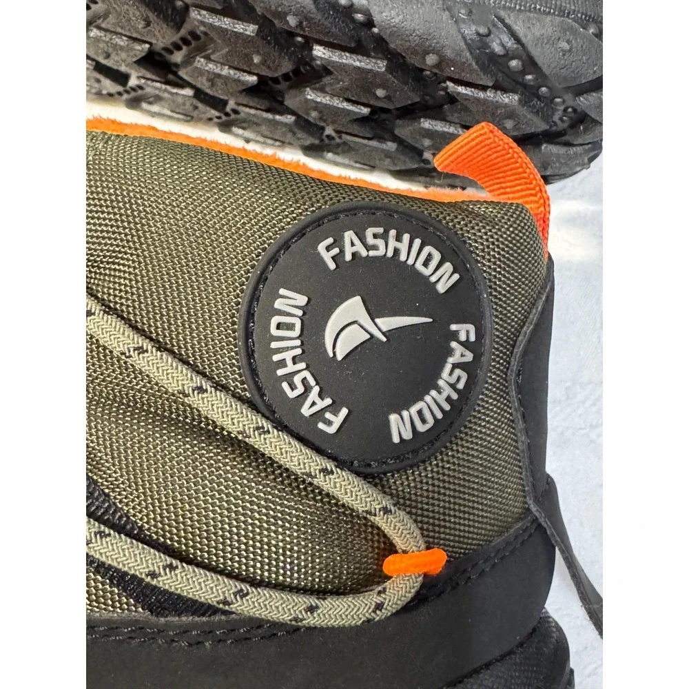 Grnkids Kids Winter Boots‎ US 4 EU 36 Olive Black Orange Fur Hiking Shoes